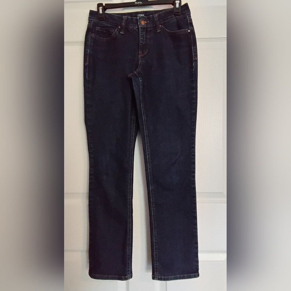 Women's Crown And Ivey Deep Indigo Straight Leg Jeans